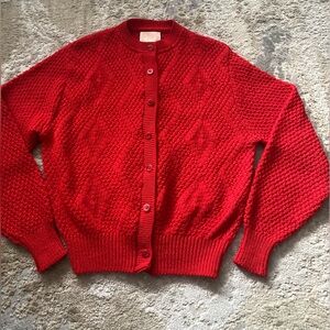 Vintage 70s Pendleton Virgin Wool Cardigan Sweater Red Size Large MINT USA